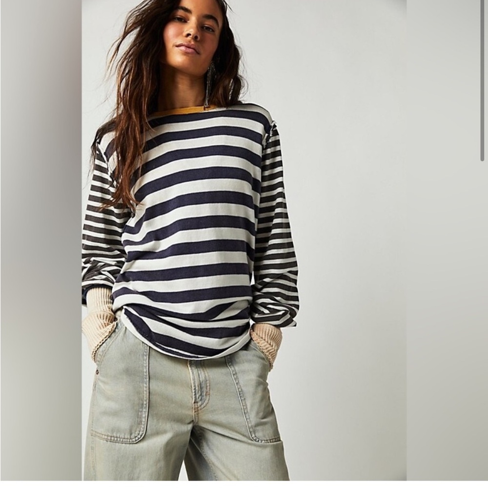 We The Free Long Sleeve Stripped Tee